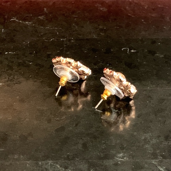 MARCHESA Earrings Rose Gold-tone Crystal Cluster LAST ONE!! - Picture 6 of 6